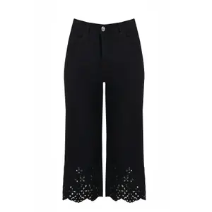 Jeans brodé femme Mat Fashion Wide Leg