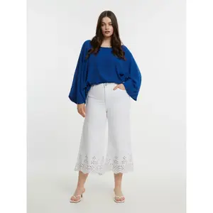 Jeans brodé femme Mat Fashion Wide Leg image-1