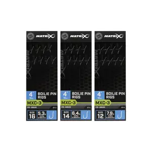 Set van 8 weerhaakloze leiders Matrix MXC-3 Boilie Pin image-0