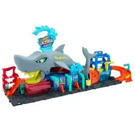 Autodráhy Mattel Hot Wheels City Ultra Shark Car Wash image-2
