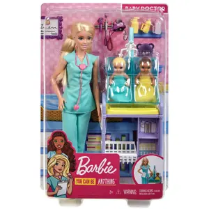 Barbie doll cof pediatrician blonde Mattel France image-4