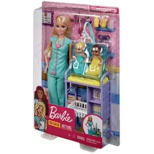 Barbie doll cof pediatrician blonde Mattel France image-3