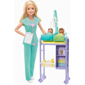 Barbie doll cof pediatrician blonde Mattel France image-0