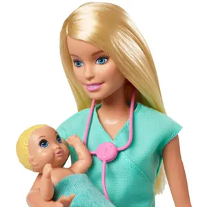 Barbie doll cof pediatrician blonde Mattel France image-1