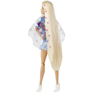 Barbie doll extra flowery dress Mattel France image-3