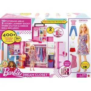 Barbie doll and her mega dressing room Mattel France image-3
