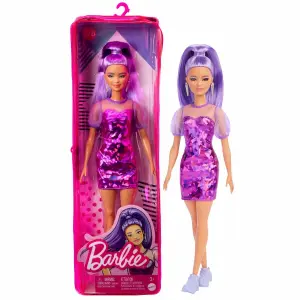 Purple dress doll Mattel France Barbie Fashionista image-0