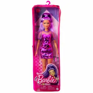 Purple dress doll Mattel France Barbie Fashionista image-1
