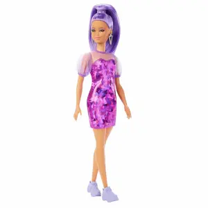 Purple dress doll Mattel France Barbie Fashionista image-2