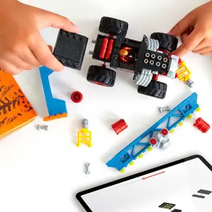 Jogos de carros Mattel Hot Wheels Monster Trucks Bone Shaker Crush Course Mega Construx image-3