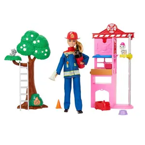 Poupée firefighter fire station doll Mattel image-0