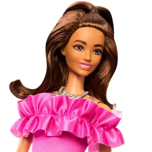 Fashionista doll with a ruffled pink dress Mattel image-3
