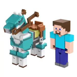 Pack of 2 with armor steve and horse figurines Mattel MinecraftSteve Et Cheval image-1