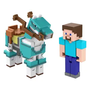 Pack of 2 with armor steve and horse figurines Mattel MinecraftSteve Et Cheval image-2