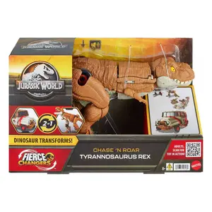 Figurine Mattel Jurassic World Fierce Changers Chase 'N Roar Tyrannosaurus Rex image-4