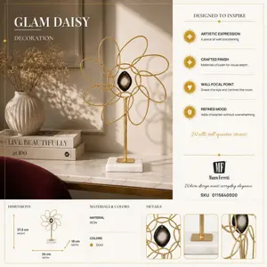 Table Decoration Mauro Ferretti Glam Daisy (x2) image-6