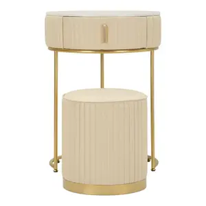 Bedside Table/Dresser with Pouffe Mauro Ferretti image-1