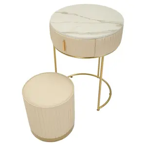 Bedside Table/Dresser with Pouffe Mauro Ferretti image-2