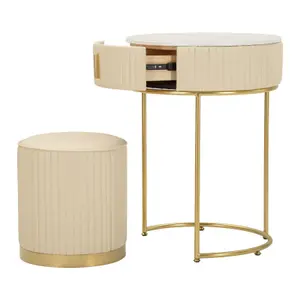 Bedside Table/Dresser with Pouffe Mauro Ferretti image-3