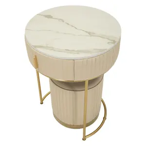 Bedside Table/Dresser with Pouffe Mauro Ferretti image-5