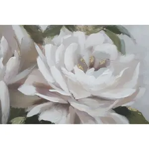 Décoration murale peinture sur toile fleurs et feuilles Mauro Ferretti image-2