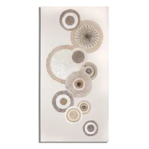 Wall decoration circular painted canvas with inserts Mauro Ferretti A image-0