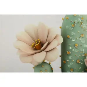 Wanddeko Druck auf Stern mit Rahmen Topf Kaktus B Mauro Ferretti Laccata image-2