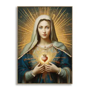 Wanddekoration Leinwandmalerei mit Rahmen Mauro Ferretti Laccato Madonna B image-0