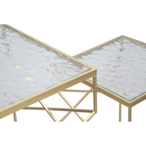 Gold metal side table Mauro Ferretti Glassy (x2) image-4