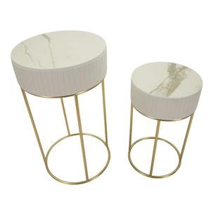 Round high bedside table Mauro Ferretti Alti (x2) image-1