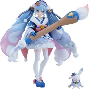 Figurita de coleccionista Max Factory Character Vocal Series 01 Hatsune Miku Figma Snow Miku Serene Winter Ver. image-0