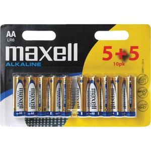 Piles alcalines AA 1,5V R06 Maxell (x10)