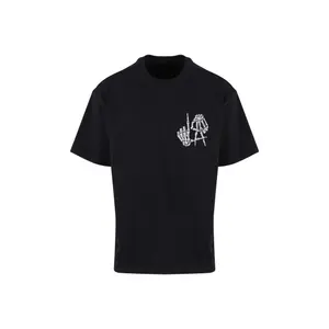 Oversized T-Shirt Merchcode Deathrow L.A. Skull Hands image-3