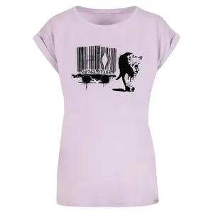 T-shirt oversize femme Merchcode Brandalised Barcode Leopard Circle T-Shirt
