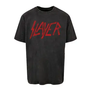 Oversized T-Shirt Merchcode Slayer - Distressed Logo Acid Washed image-0