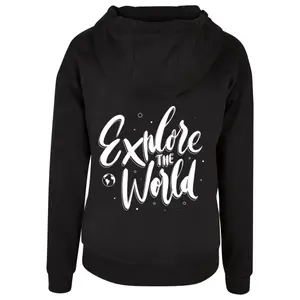 Women's hooded sweatshirt Merchcode Wording Explore The World Everyday image-1