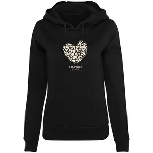 Women's hooded sweatshirt Merchcode Leopard Heart Heavy image-0