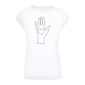 T-shirt de mulher Merchcode Peace - Scribble Hand Heart image-0