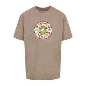 T-Shirt Merchcode Beatles - St Peppers Lonely Hearts Acid Washed Heavy image-0