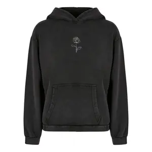Oversized Hoodie Damen Merchcode Rose Acid Washed image-0
