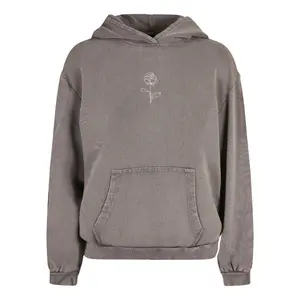 Oversized Hoodie Damen Merchcode Rose Acid Washed image-0