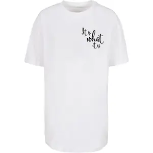 T-shirt oversized boyfriend para mulher Merchcode It is what it is image-0