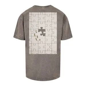 túlméretezett póló Merchcode Missing Piece Acid Washed Heavy image-1