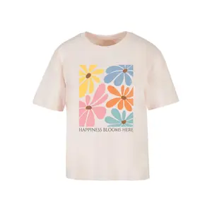 T-shirt femme Merchcode Happiness Blooms Here