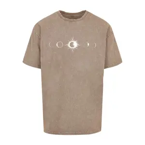 Dunkel gewaschenes Oversize-T-Shirt Merchcode Godsmack Lunar Phases Acid image-0