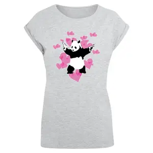 T-shirt de mulher Merchcode Brandalised - Panda Guns With Hearts image-0