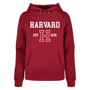 Női kapucnis pulóver Merchcode Harvard University - Est 1636 image-0