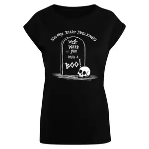 T-Shirt Merchcode Spooky Scary Skeletons - BooTombstone image-0