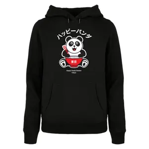 Sweatshirt à capuche basique femme Merchcode TORC Happy Panda Basic image-0