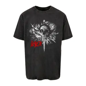 T-shirt oversize Merchcode Slayer - Death Dagger Vintage Acid Washed image-0